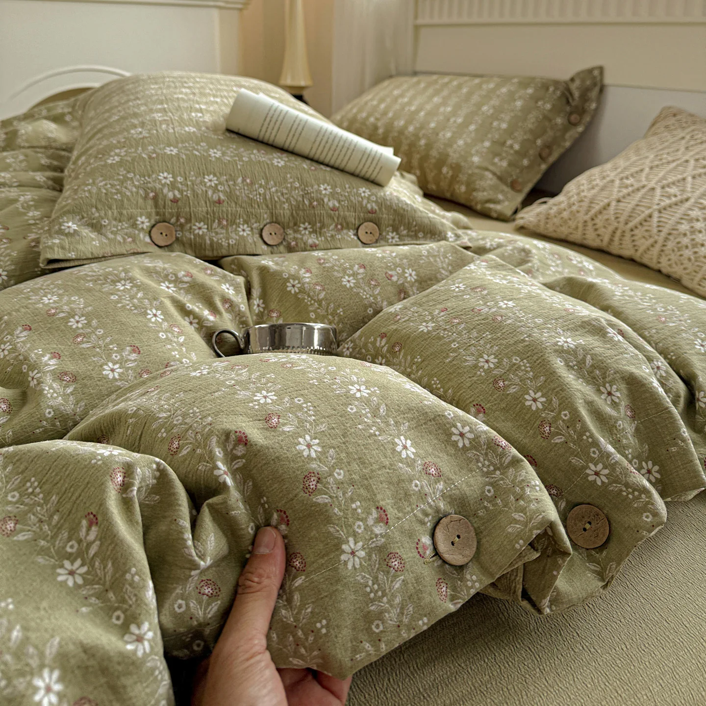 

Green Floral Bedding Set Vintage Duvet Cover Set With Pillowcases Single Twin Double Sheet Bed Home Decor Bed Linen Set For Home