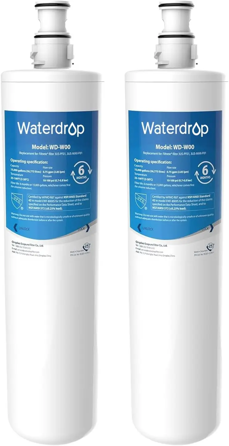 

Waterdrop Replacement Filter Pack of 2, NSF/ANSI 42 Certified for Clean Water