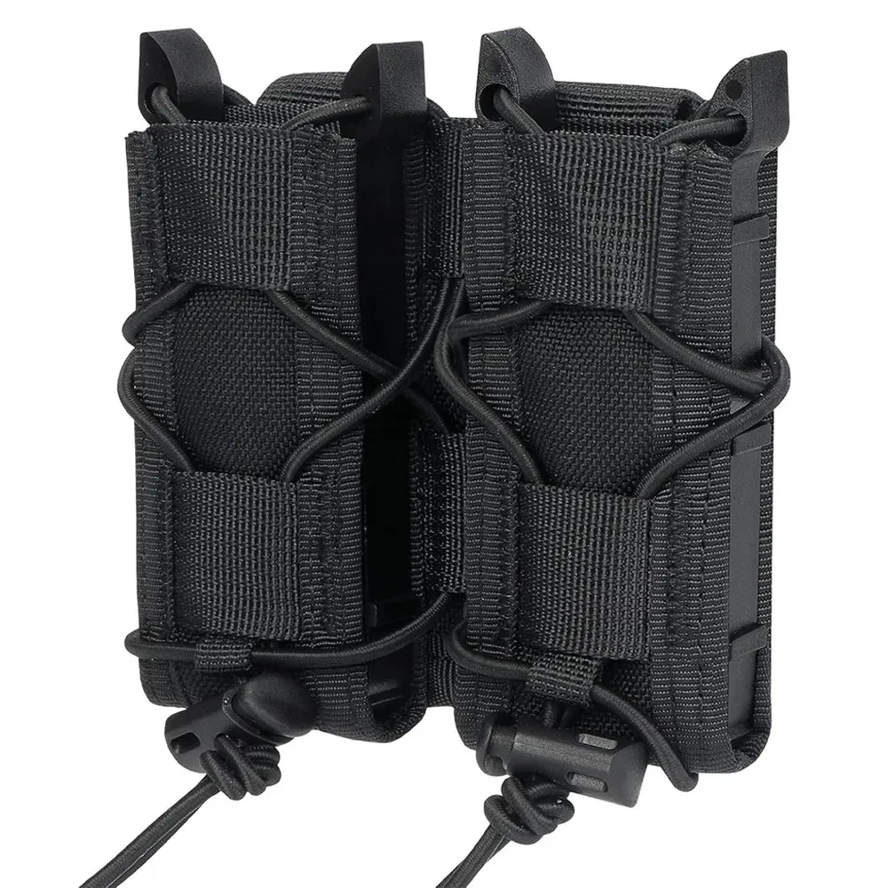 9mm Tactical Magazine Pouch Double-Layer Molle Cartridge Holder Universal Single Double Magazine Pouch for Military Police view 4