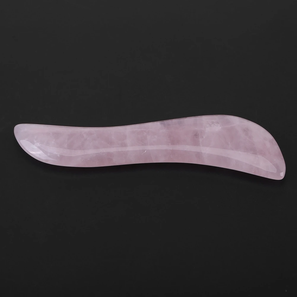 1pc Natural Rose Quartz Crystal Massage Wands Stone Face Massaging Tool Smooth 115mm/4.5in