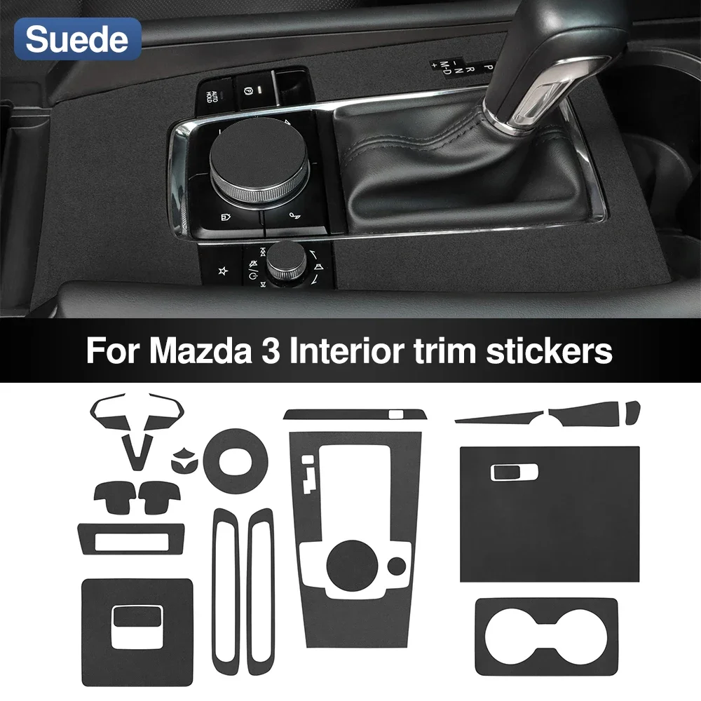 Premium Suede For Mazda 3 2019 2020 2021 2022 2023 2024 2025 Mazda3 Axela BP CX-30 CX-50 Interior Trim Stickers Anti Accessories