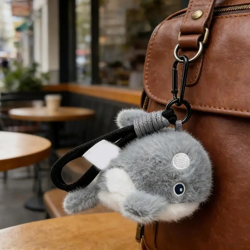 A52E Oceanics Themed Dolphin Plush Charm for School Bags and Keychains in Soft Materials