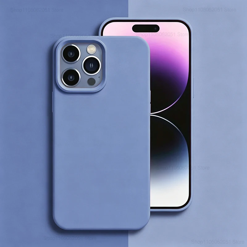 Original Silikon-Handyhülle für iPhone 18 17 16 15 14 13 18 Pro Max 16 Plus Air Einfarbige Schutzhülle gegen Stürze und Stöße – Detail 11