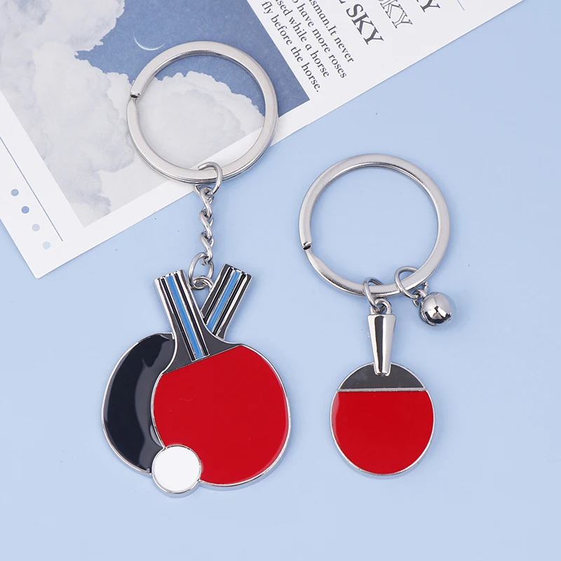 Cute Mini Table Tennis Racket Keychain Sport Ping Pong Paddle Pendant Keyring For Men Women Backpack Car Ornament