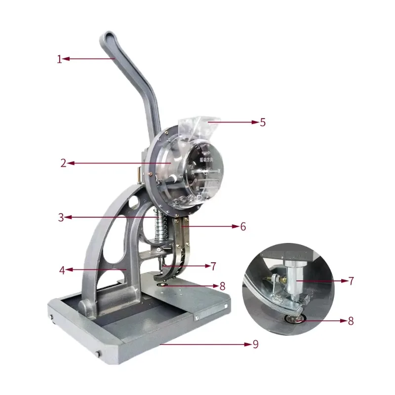 Semi-auto Buttonhole Grommet Punching/Holing Machine Eyelet Puncher For Banner/Tarpaulin/Tent/Paper/Cartons/PVC Bag/KT Board