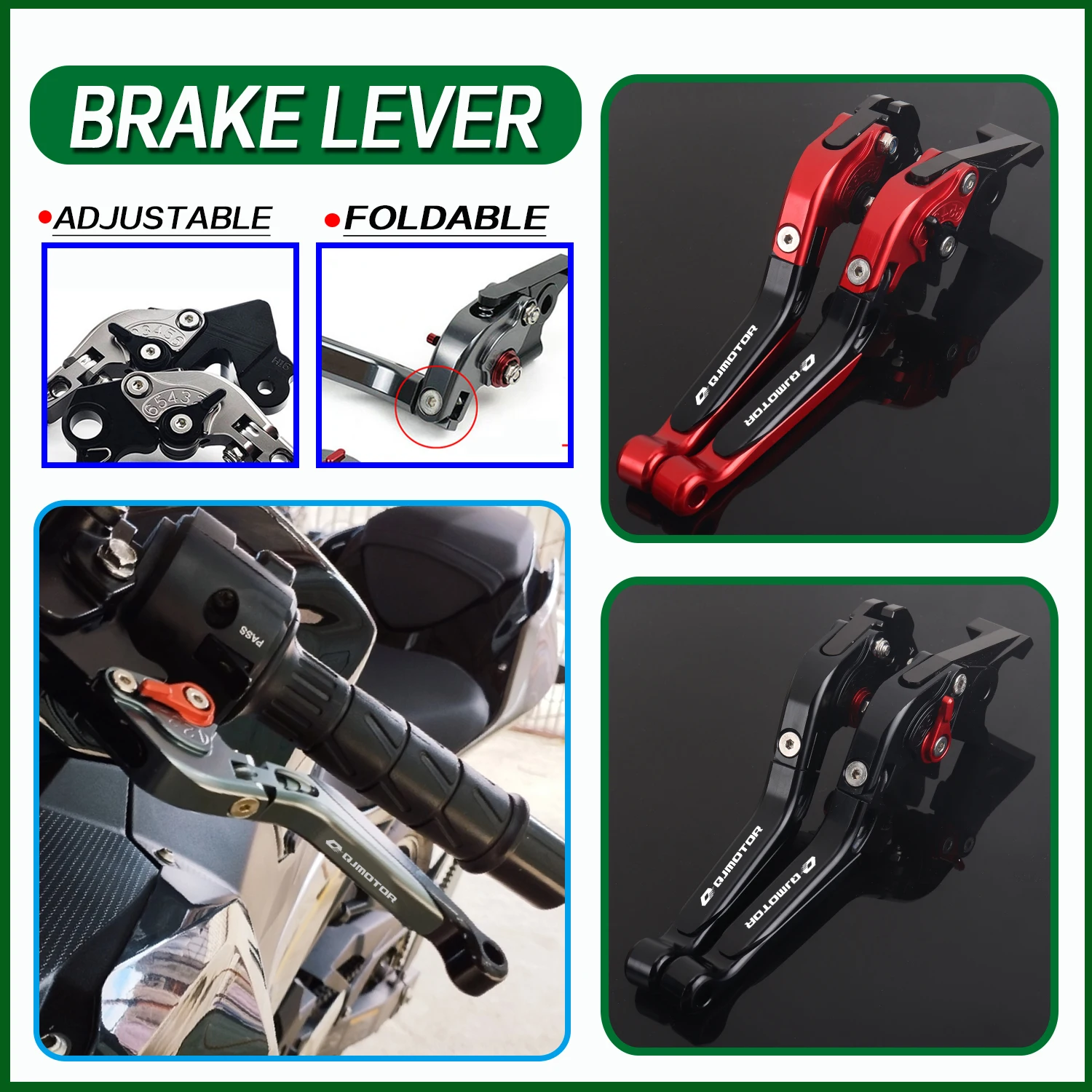 For QJMOTOR SRK125 E/F/S/R 2024 2025 Motorcycle Accessories Clutch Lever Brake Lever Set Adjustable Folding Handle Brakes Levers