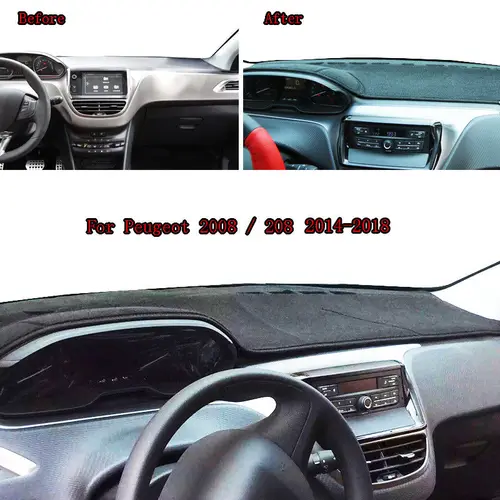 Imagen 2 del producto Para Peugeot 208 2008 2013-2015 2016 2017 2018 2019 cubierta para salpicadero de coche alfombrilla para salpicadero protector solar accesorios para alfombras