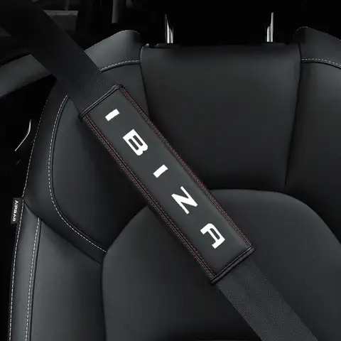 For Seat ibiza 1pc Cowhide Car Interior Seat Belt Protector Cover For Seat ibizacar Auto Accessories   5.0  2