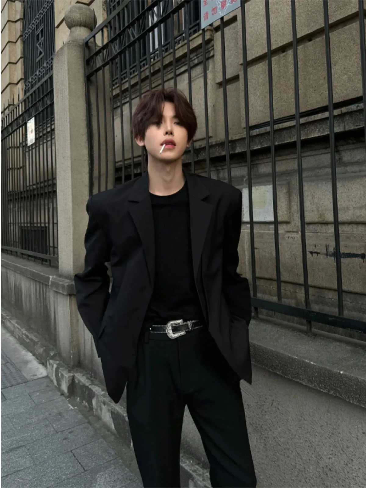 

Мужской костюм Bla American Retro Neapolitan: стильный пиджак для старшеклассников, повседневная одежда с длинным рукавом, приталенный крой