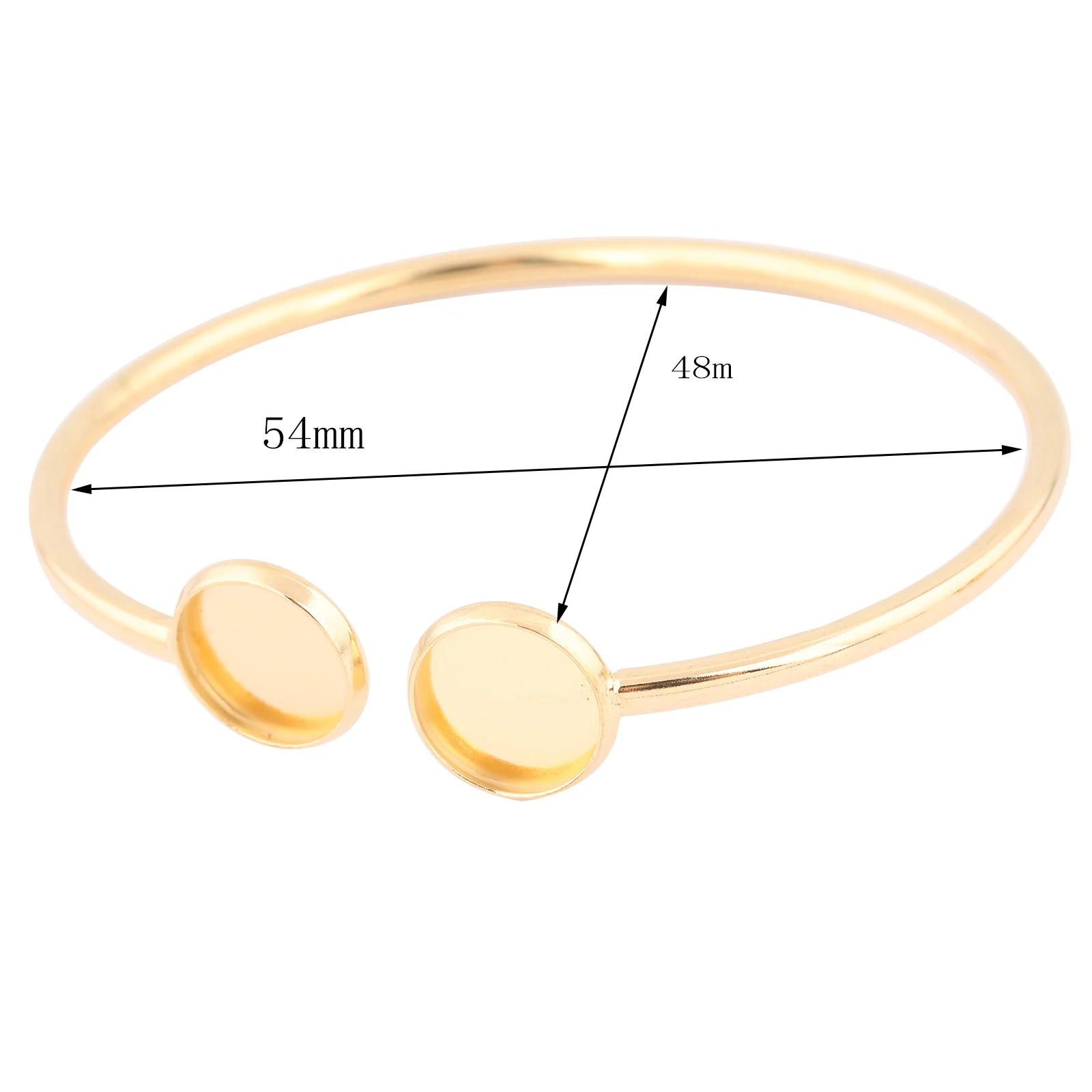 5pcs Stainless Steel Gold Plated Bendable Cuff Bracelet Base Blanks 10mm Cabochon Bangle Bezel Setting Trays Diy Accessories