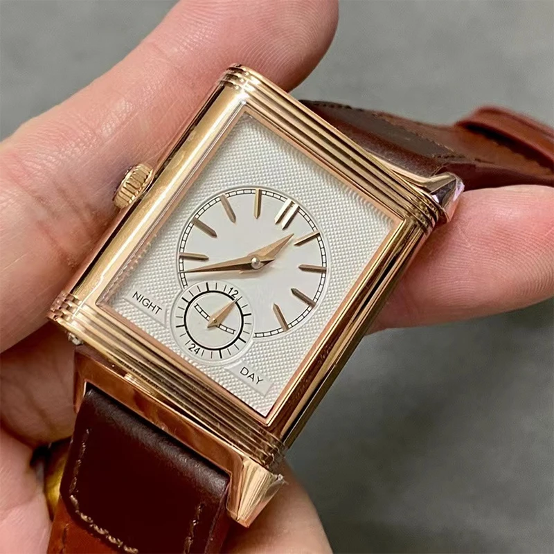 MG Factory High Quality Men's Reverso Tribu Manual Mechanical Movement Dual Time-Zones Double-Sided Watches