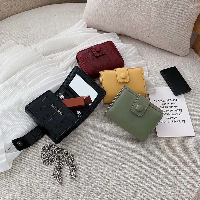 مرآة من البولي يوريثان مع حقيبة أحمر شفاه صغيرة محمولة وحقيبة تخزين مسحوق أحمر الشفاه مع مرآة مكياج وحقيبة مستحضرات التجميل #4