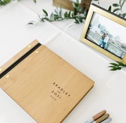 Wedding Guest Book Personalized Guest Book Photobooth Album Wooden Guest Book Custom Photo Album Wedding Album