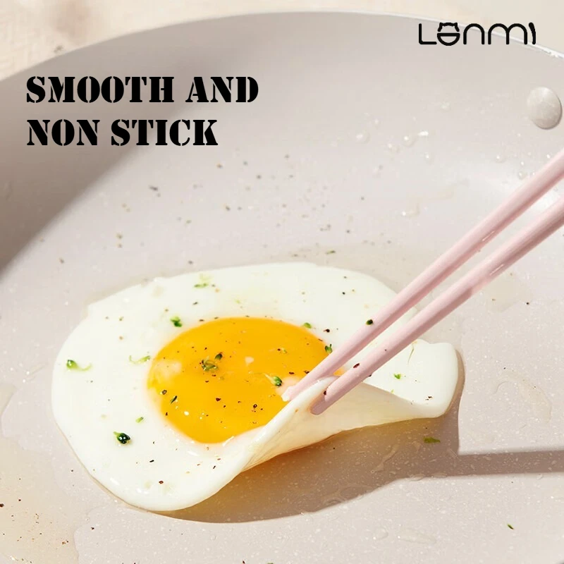 LANMI المعانقة غير عصا عموم المنزلية عناق مقلاة مكافحة تجاوز شقة القاع المقالي ستيك المقالي موقد غاز العام #3