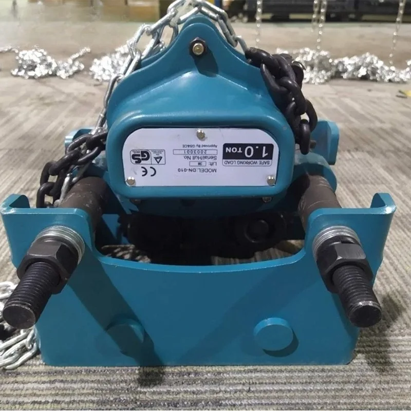 Manual Combined Lifting Block Hand Operated Chain Tackle With Travel Carriage Industrial Workshop Heavy Load Lifting Rigging