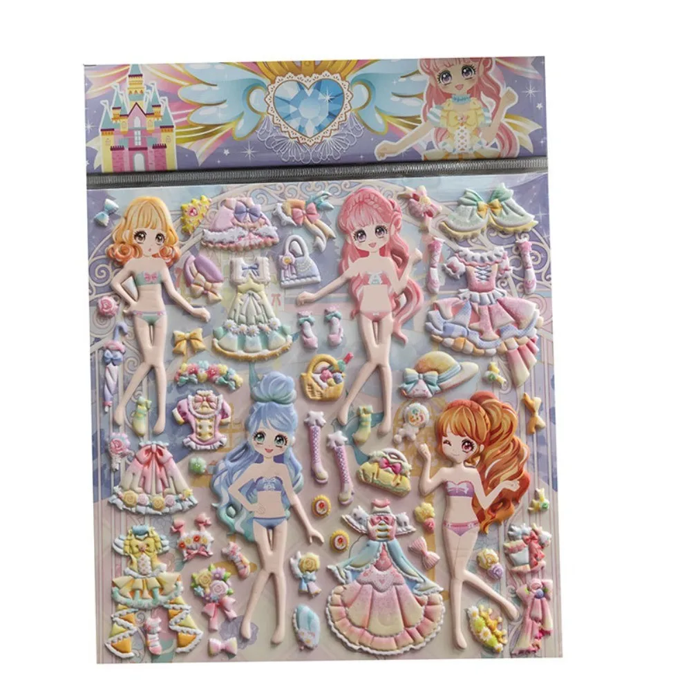 ملصقات فستان الأميرة للفتيات كبيرة الحجم (4 أنماط) - ملصقات لاصقة عالية الجودة قابلة لإعادة الاستخدام، متوفرة بالجملة للأطفال #5