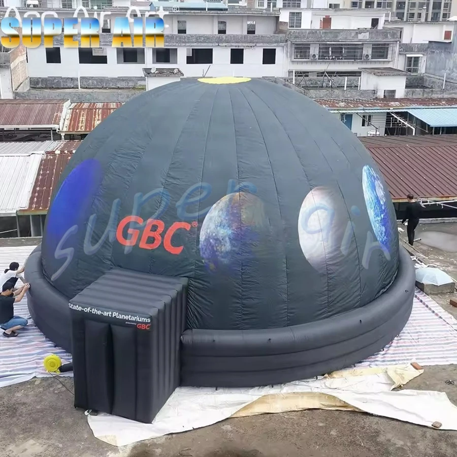 Anpassbare Premium-graue Farbe, heißer Verkauf, aufblasbares Kuppel-Planetarium, aufblasbares Projektionskuppelzelt