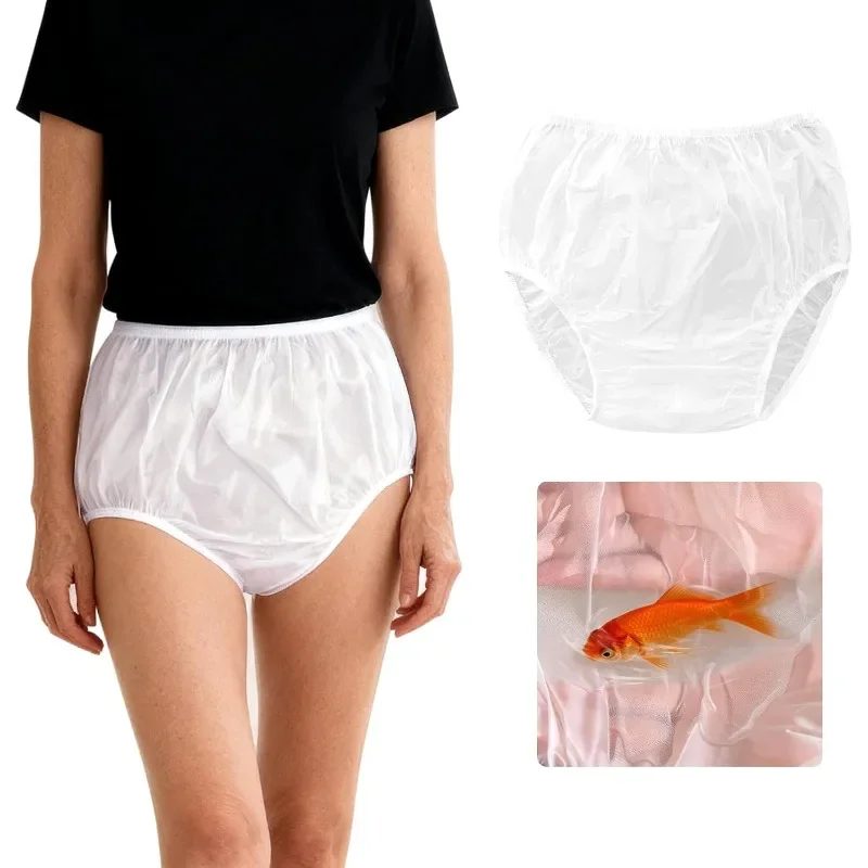Adult Waterproof Diaper Covers 2Pcs Washable Plastic Rubber Pants for Elderly Incontinence Soft Comfortable Underwear for Home