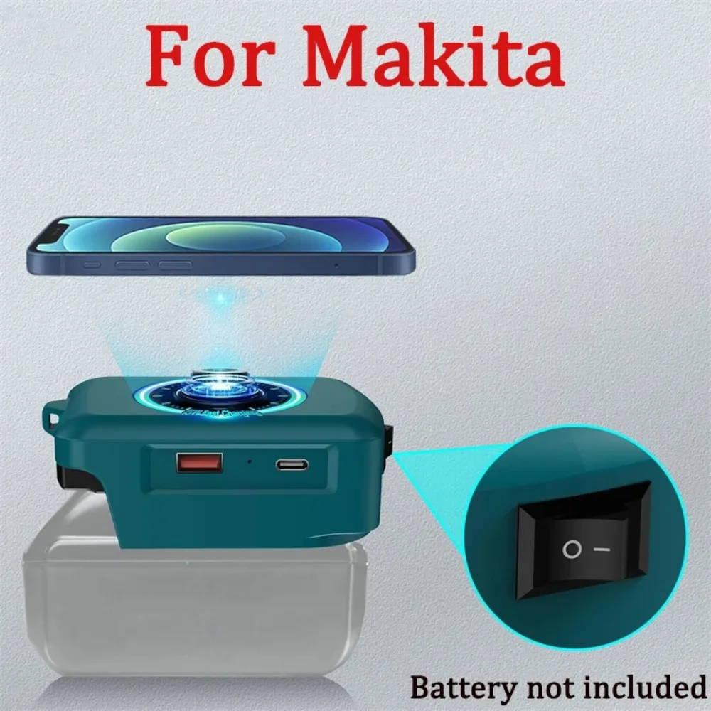 

USB Wireless Charger Type-C 18V Wireless Power Supply Universal Lithium Battery Charger for Makita/Dewalt/Milwaukee