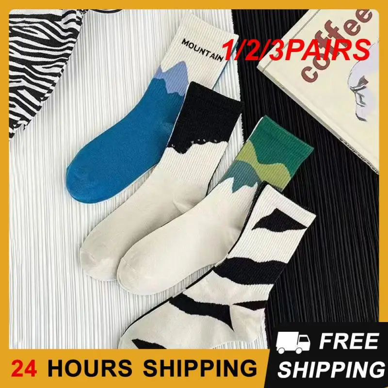 

1/2/3PAIRS Striped Socks Unique Striped Design Comfortable -calf Socks For Fashion Lovers Fashion Socks Fashion Popular