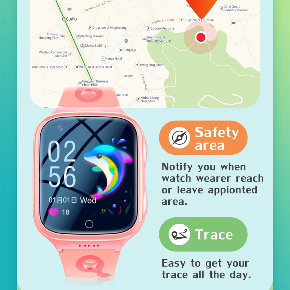 2025 ใหม่ 4G เด็กสมาร์ทนาฬิกากล้อง SOS กันน้ํา GPS WIFI Video Call Monitor Tracker ตําแหน่ง LBS Smartwatch นาฬิกาเด็ก