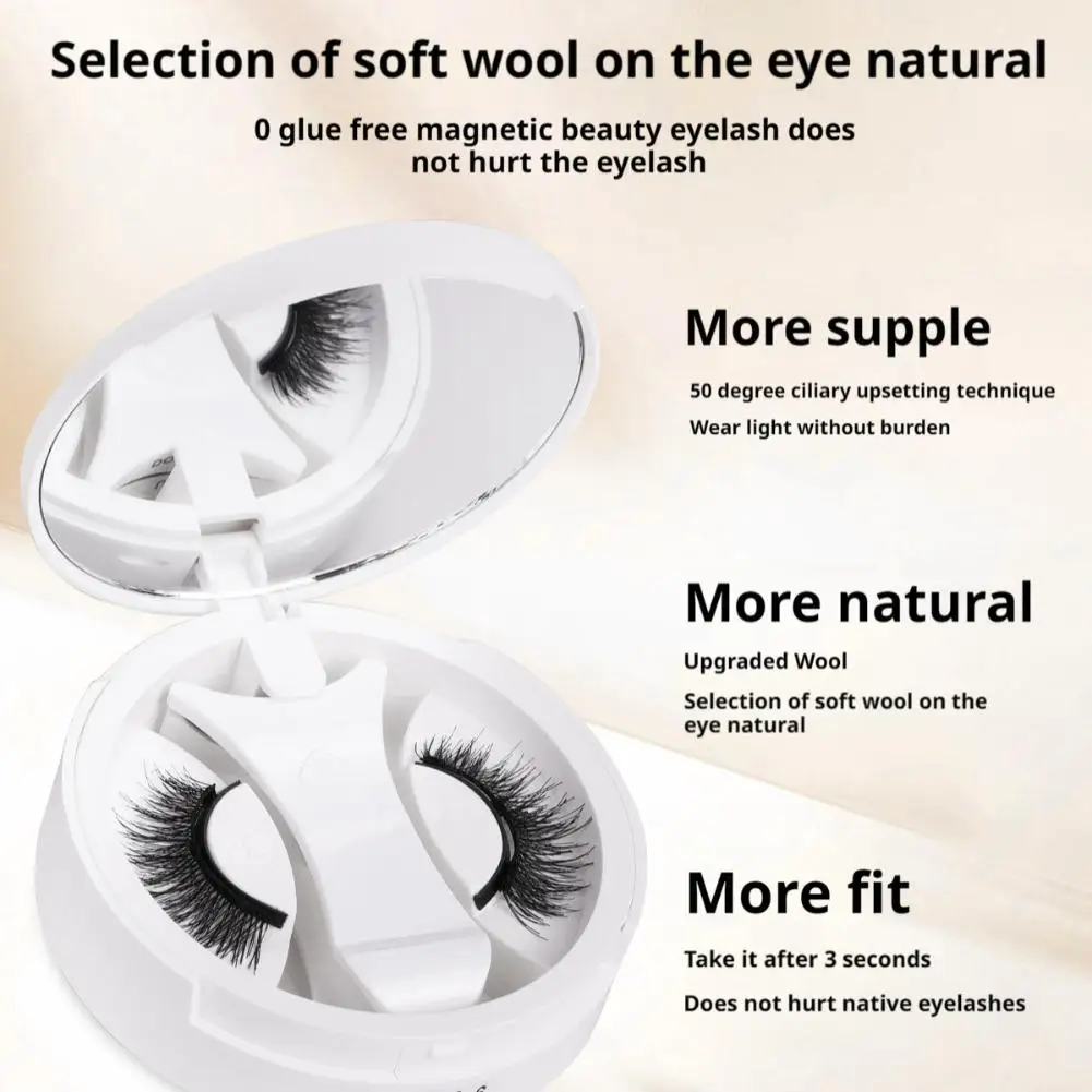 磁気まつげ 5ペア ブラック 接着剤不要 再利用可能 つけまつげ 快適なフィット感 簡単装着 メイクアップつけまつげ