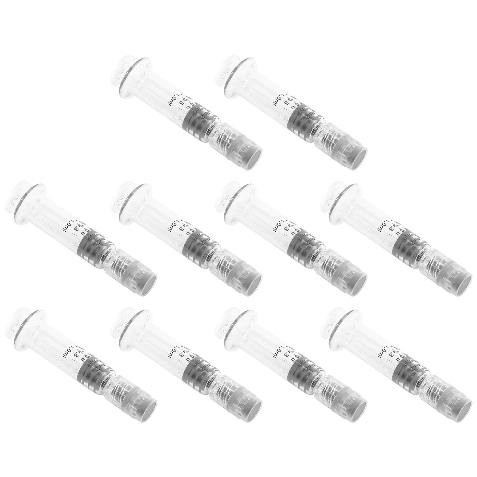 10pcs 1ml Disposable Glass Luer Lock Hospital Clinic Measuring Dispensing Fluids Essential Oil Teaching Equipment