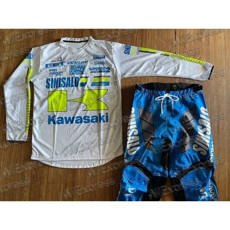 

Kawasaki 2025, осенний мотокросс # Мужской комплект из джерси и брюк BAKER 5, комбинированный костюм для гонок по бездорожью для мотокросса