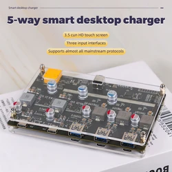 5-Way Fast Charging Module With Monitor Smart Desktop Charger 450w Multi-Port Output Buck-Boost Sw3158