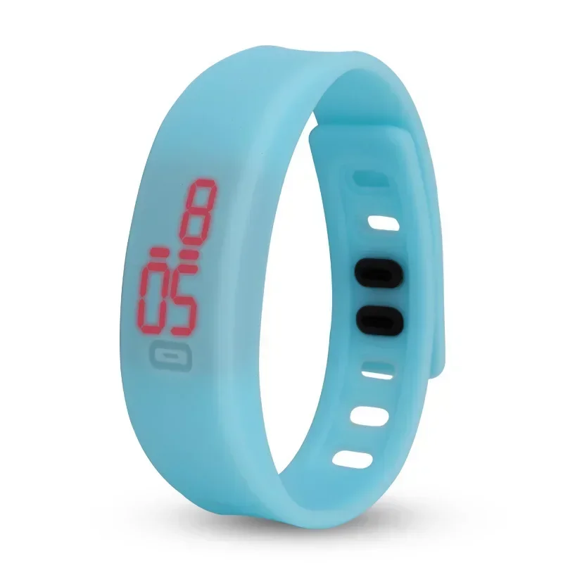 Reloj impermeable de Color caramelo para hombre y mujer, relojes LED de goma para niños, pulsera con fecha, reloj de pulsera deportivo Digital para estudiantes