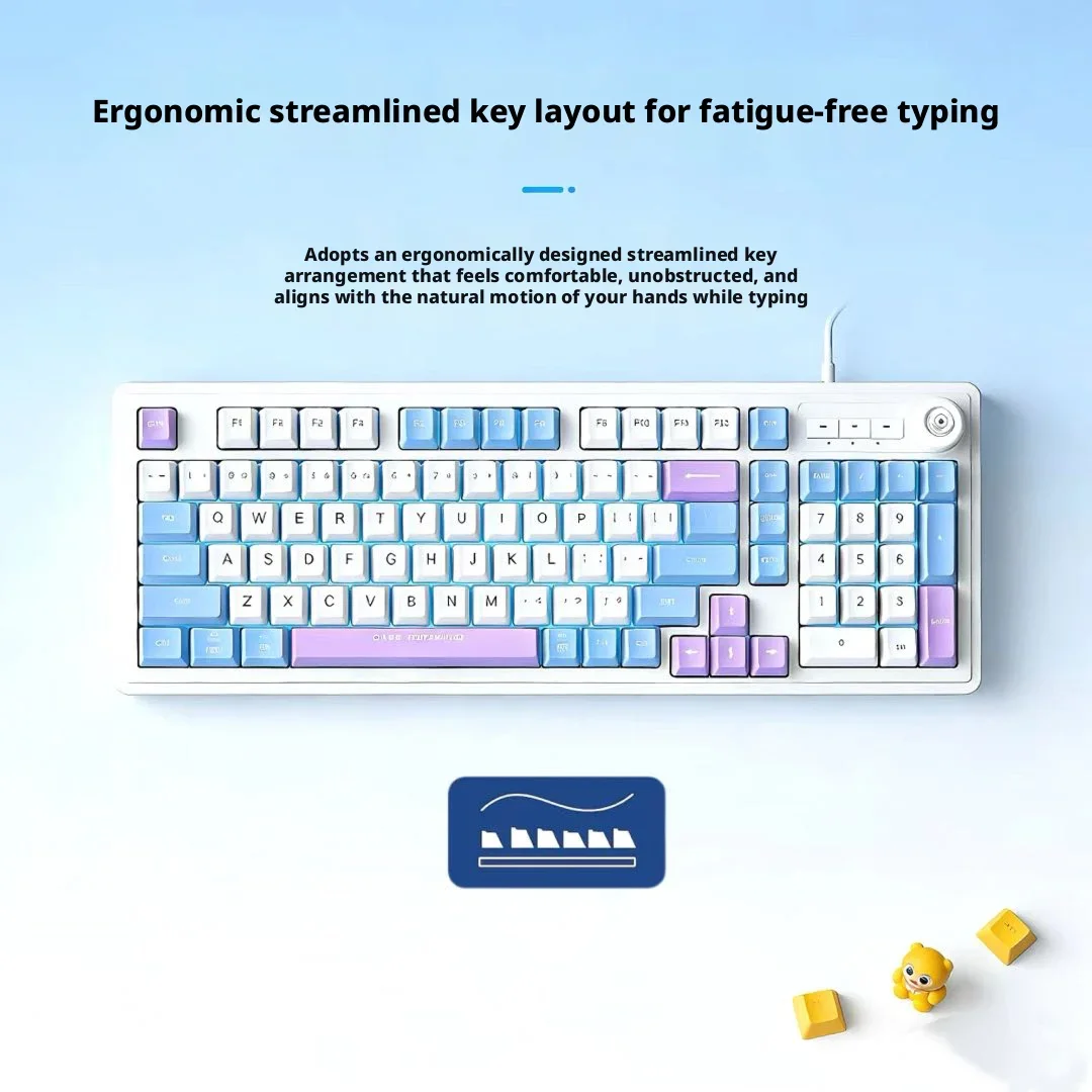 

Gaming Office Wired Keyboard Three Tone Splicing Backlight Keyboard Mechanical Feel Light Weight Silent Keyboard For PC Laptop