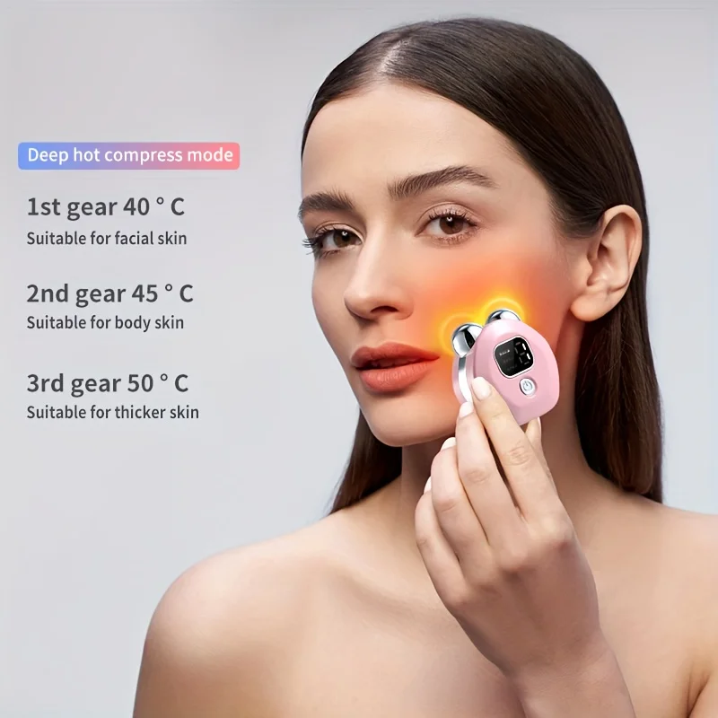 3-Gang-Gesichts- und Nackenmassagegerät: USB wiederaufladbare Vibrationstherapie, tragbare Entspannung für Frauen, ideales Geschenk für Sie