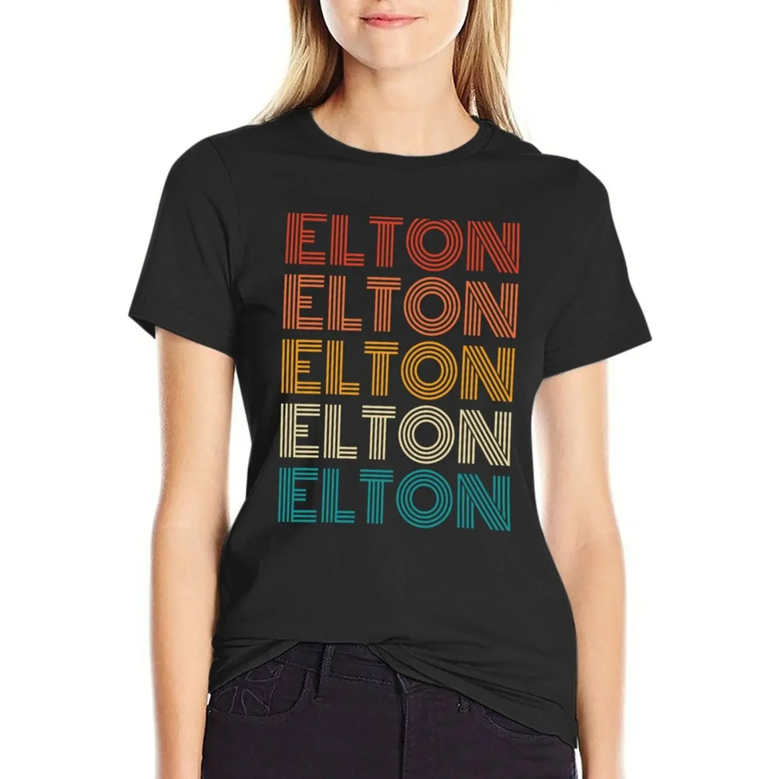 

Vintage Retro EJ T-Shirt plain hippie clothes quick-drying shirts graphic tees Top Women