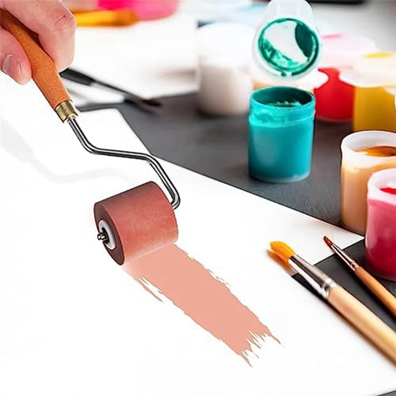 

HLES Printmaking Brayer Rubber Brayer Ролик Кисть для рисования Аппликатор чернил Художественное ремесло Инструмент для масляной живописи для гравюра (3 шт.)
