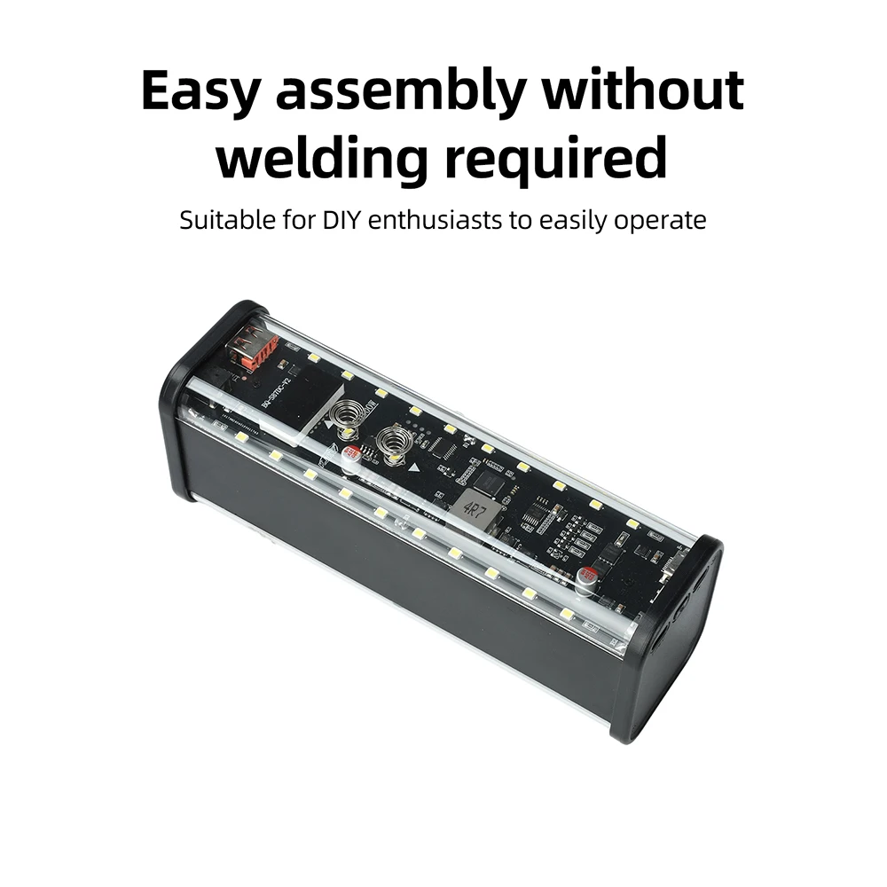 8x21700 Schnellladende Powerbank-Hülle PD 100W Touch-Spannungsregelung Lötfreier LED-Bildschirm Transparente Batterie-Aufbewahrungsbox – Detail 5