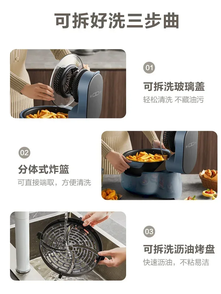 Visible air fryer 5L large capacity oil-free steam fryer intelligent household air fryer airfryer machine freidoras de aire