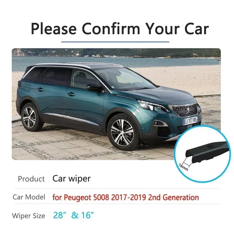 For Peugeot 5008 2017 2018 2019 2nd 2 Gen Front Windscreen Windshield Brushes Washer Car Accessories Stickers Car Wiper Blades