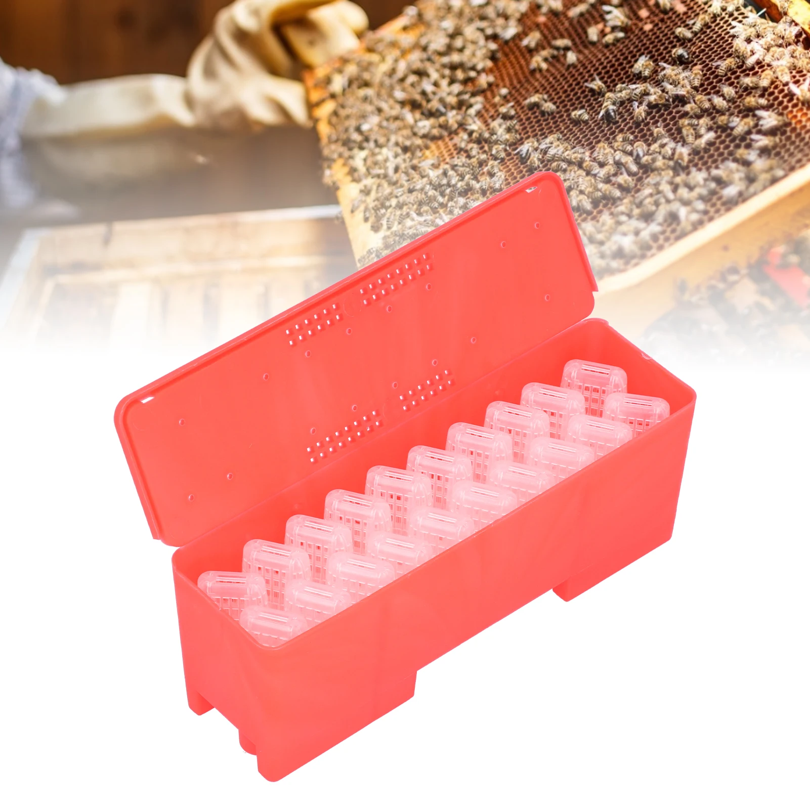 

20Pcs Bee Queen Transporting Catcher Plastic Cage Container Beekeeping Equipment