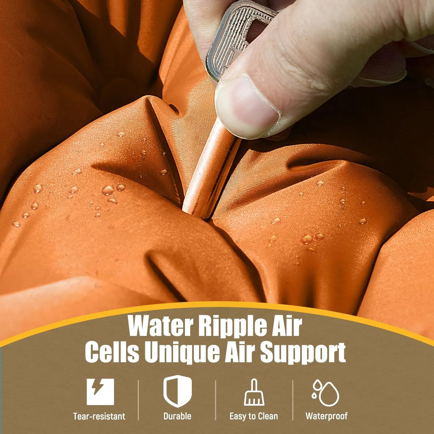 

Double Camping Sleeping Pad Built-In Pump Self-Inflating 4" Ultra-Thick Foot-Press Design Lightweight 2-Person Outdoor Mat