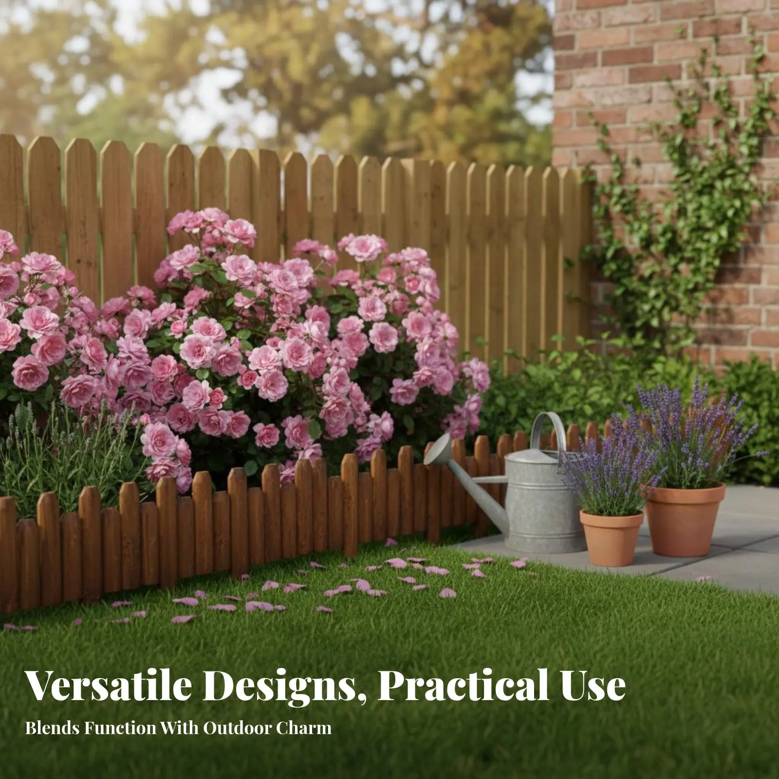 

Декоративный деревянный бордюр из ели для клумб, устойчивый к погодным условиям, легко устанавливаемый, для сада и двора