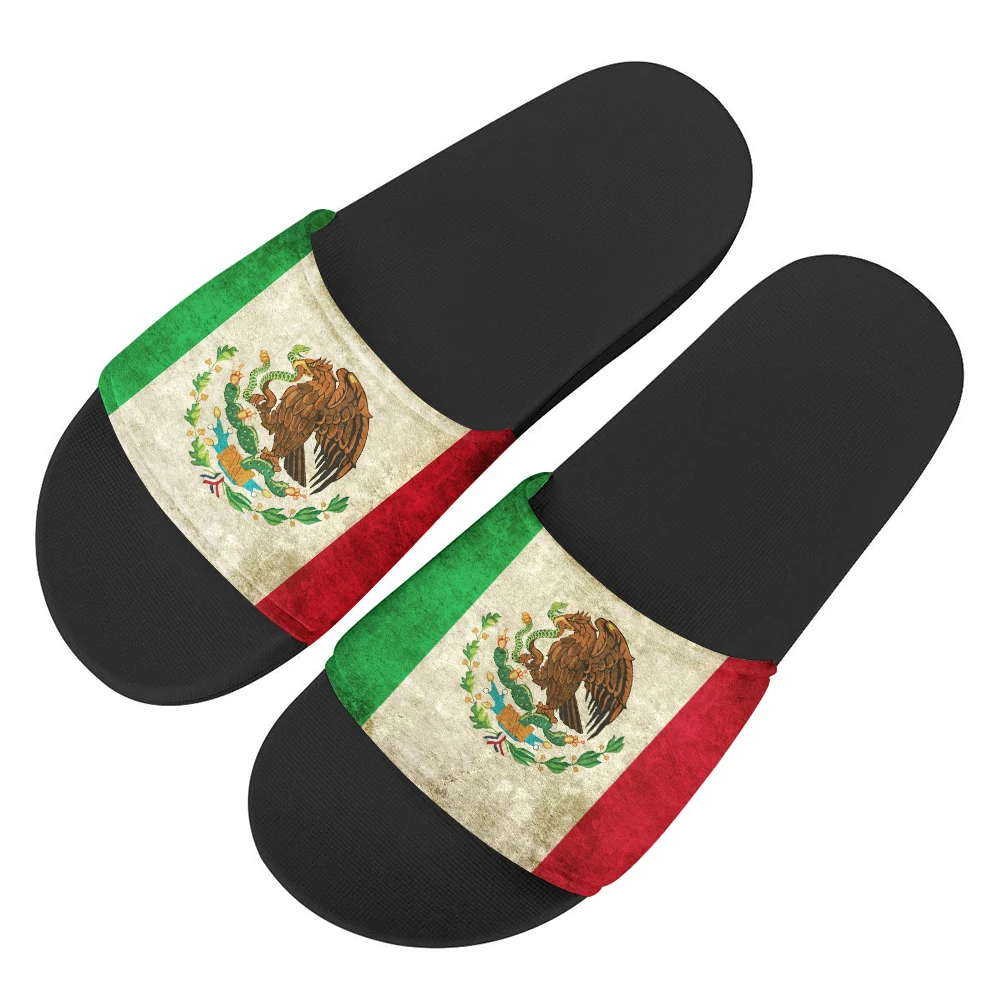 INSTANTARTS Estados Unidos Mexicanos Design Summer Slippers Mexican Flag Men Casual Summer Indoor Outdoor Slippper Flip Flop Hot