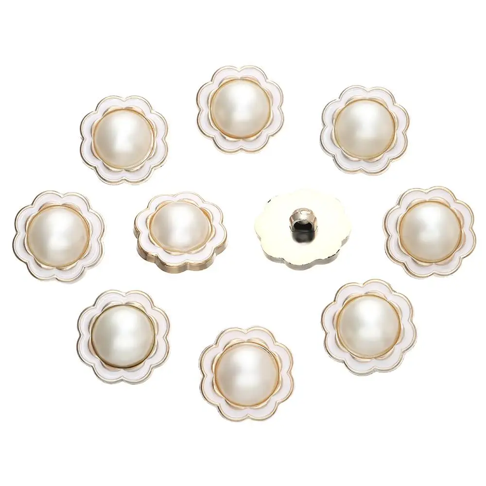 

10Pcs Plastic DIY Sewing Button Pearl Clothing Buttons Sewing Accessories Shirt Buttons Needlework