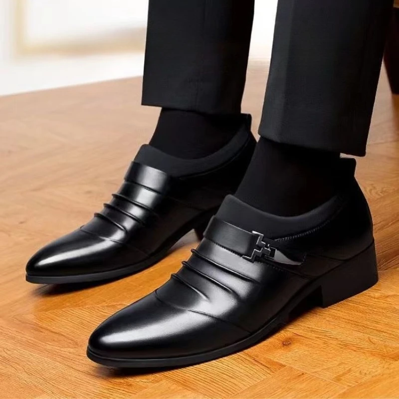 

Formal Pointed Toe Dress Shoes Man High Quality Fashion New 2025 Trend Low Price Office Luxury Autumn Winter Social Shoe for Men