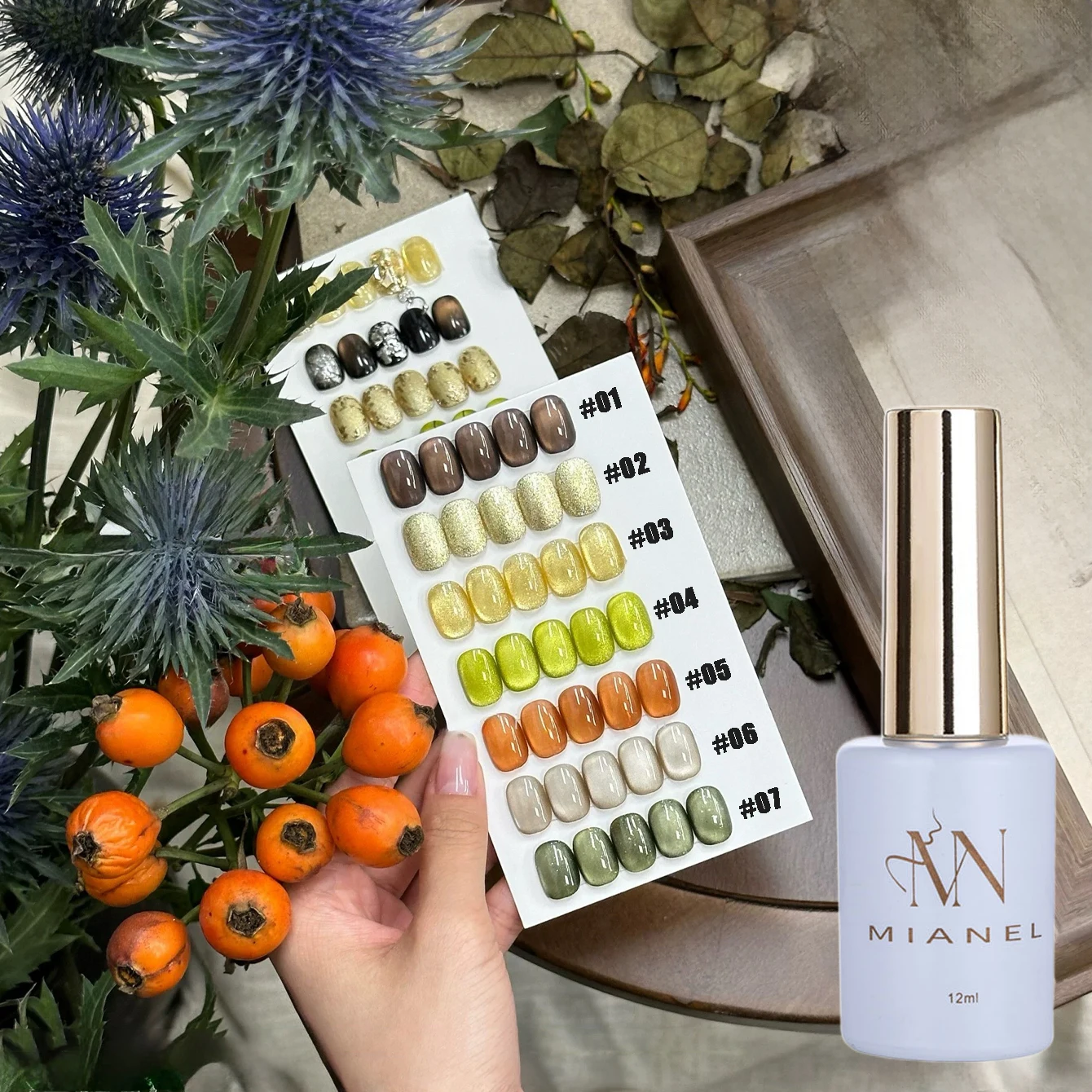 10 مللي/قطعة الخريف مبيعا كريستال حجر عين القط العنبر الزجاج الخرز هلام مسمار البولندية لعيد الميلاد هالوين مسمار الفن صالون استخدام #1