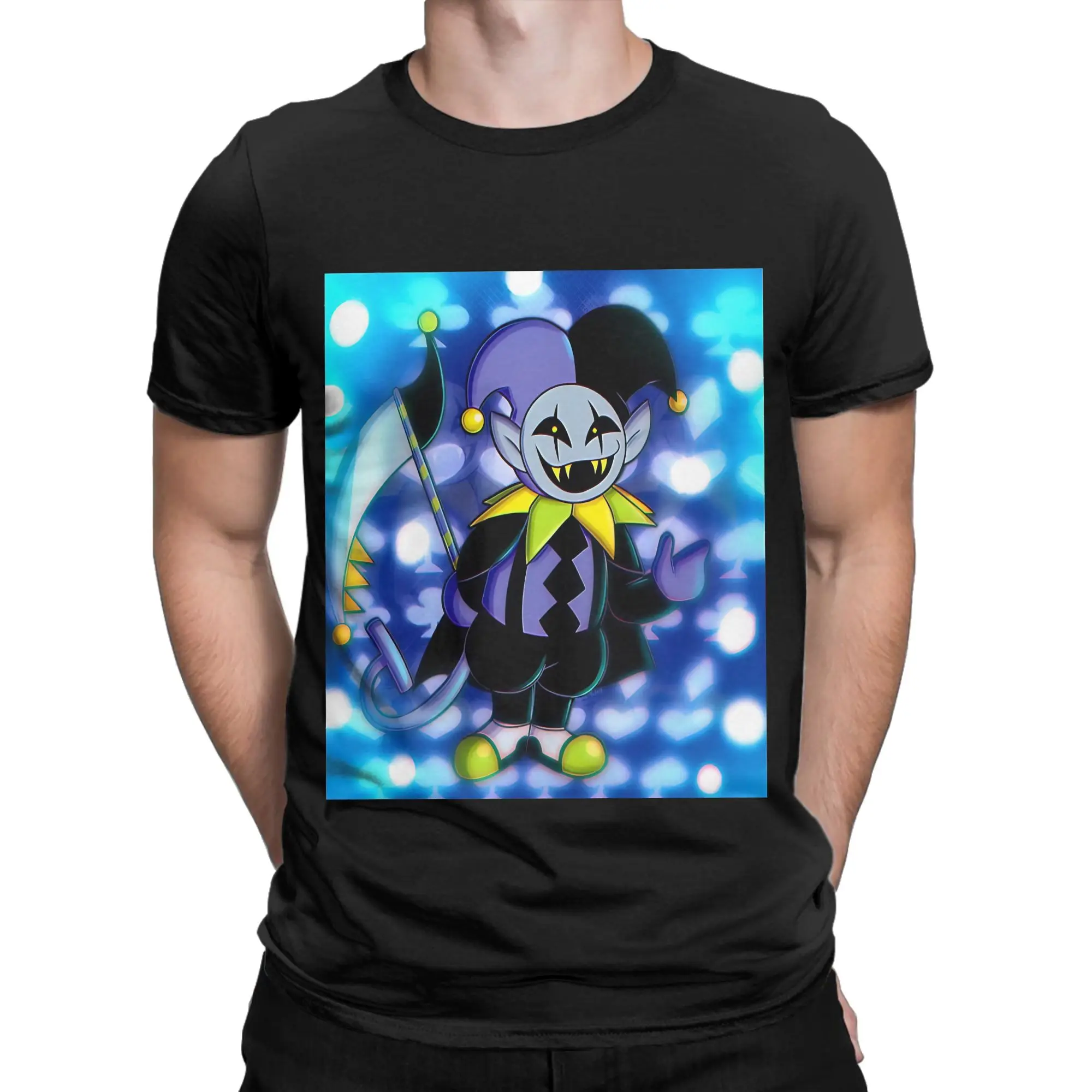 Синяя футболка deltarune с графическим рисунком, 100% хлопок, футболки deltarune, топы для мужчин