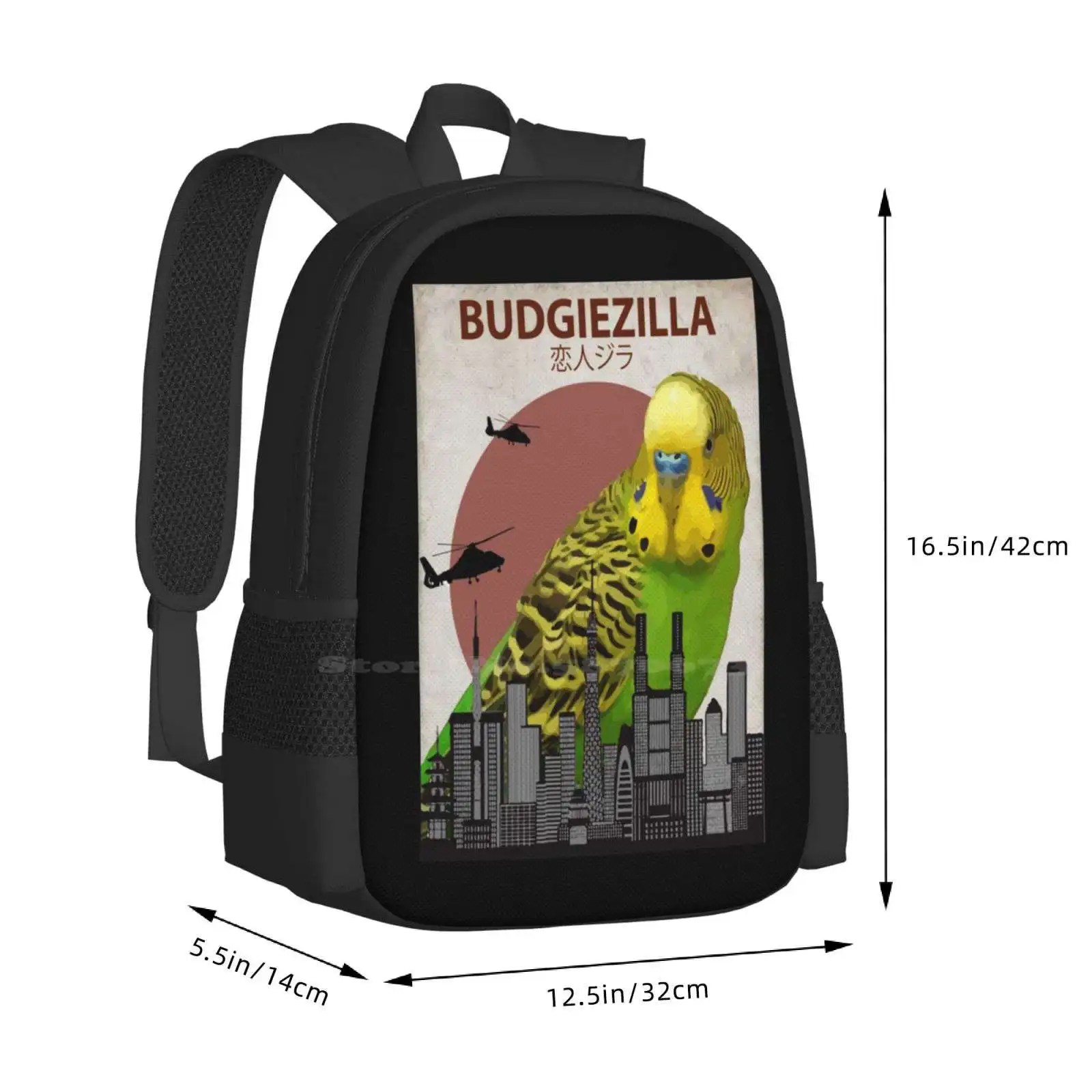 Mochila Budgiezilla, Periquito Periquito, Mochila Monstro Gigante, Sacos De Moda, Periquito, Venda Quente