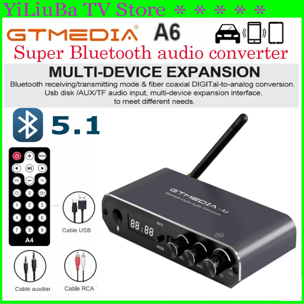 

[Genuine] GTMedia A6 USB Wireless Bluetooth Audio Adapter Support TF card playback USB U-Disk 3.5mm AUX Car Audio+remote control