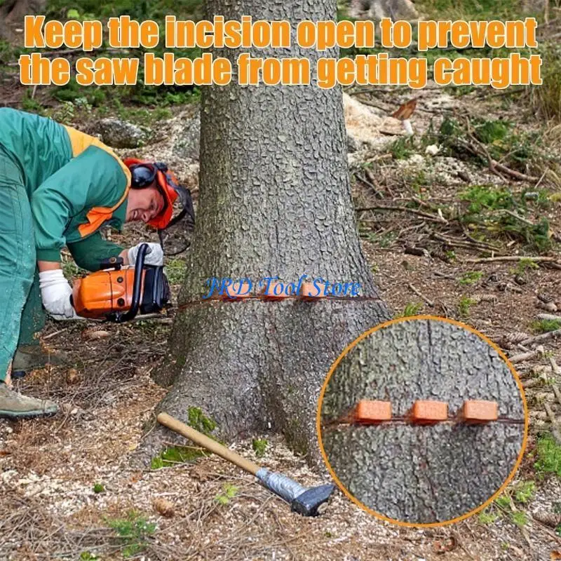 A2UD 3Pcs Tree Felling Wedges with Spikes for Safe Tree Cutting Guide Trees Stabilize and Safely to Ground for Loggers