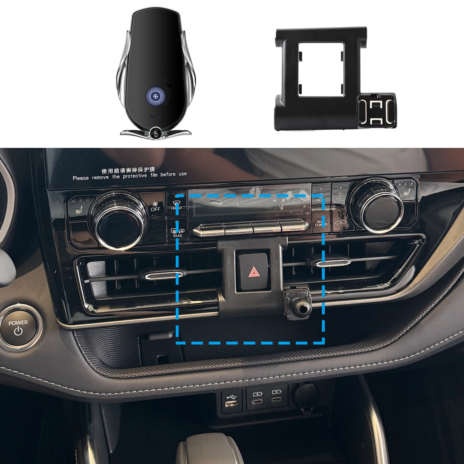 

fit for Toyota Kluger XU70 2021 2022 2023-2026 Custom Fit Phone Holder Mount Dashboard Screen Base No Drill Car​​ accessoires
