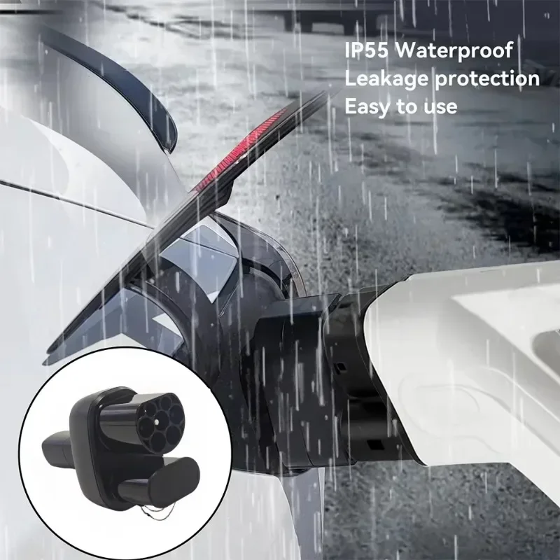 Adapter FITMPH CCS2+Type 2 na NACS Tesla, konwerter DC&AC 2-w-1, 250kW dla Modelu 3/X/Y/S, maks. 250V 32A, do Tesla z USA w Europie — zdjęcie 7
